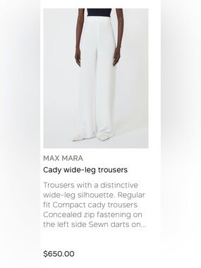Marina Rinaldi Cream Wide-Leg Trousers